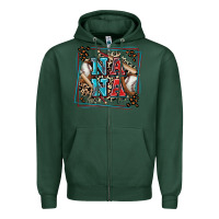 Sports Green baseball nana with leopard Zipper Hoodie - Zillion Design Studio