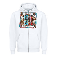 White baseball nana with leopard Zipper Hoodie - Zillion Design Studio