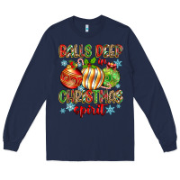 Navy balls deep in christmas spirit Long Sleeve Tee - Zillion Design Studio