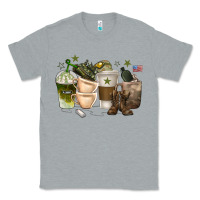 Heather Grey coffee cups army Classic Tee - texasbilliewilder