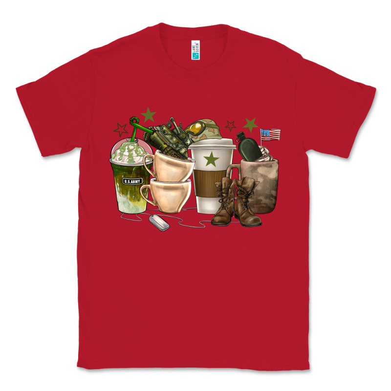 Coffee Cups Army Classic Tee by texasbilliewilder | Teevron