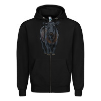 Black black angus cattle Zipper Hoodie - RanaPortraitStore