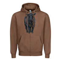Chestnut black angus cattle Zipper Hoodie - RanaPortraitStore