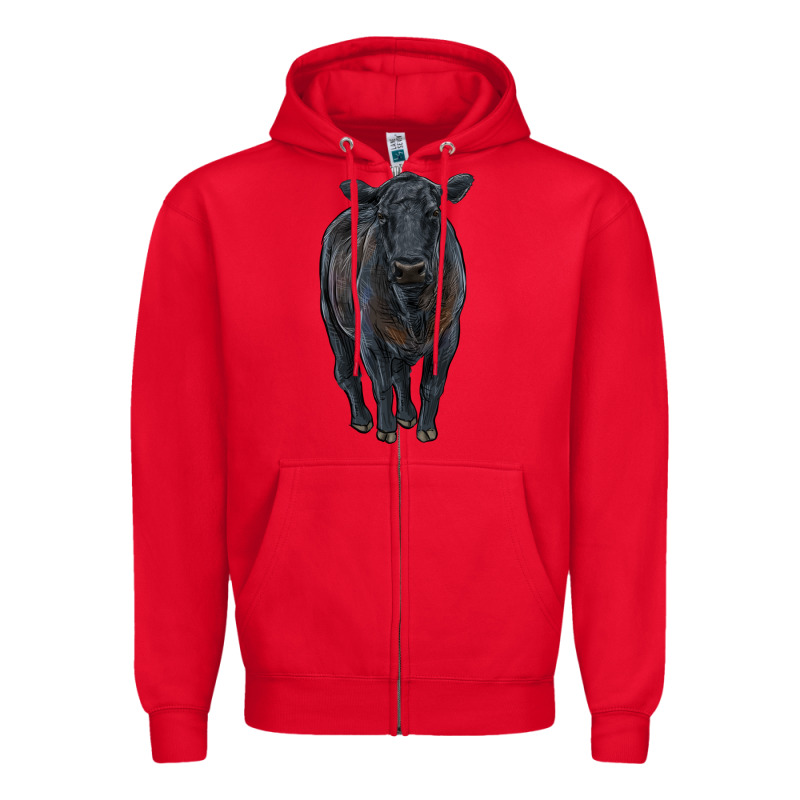 Black Angus Cattle Zipper Hoodie by RanaPortraitStore | Teevron