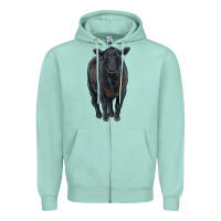 Seafoam black angus cattle Zipper Hoodie - RanaPortraitStore