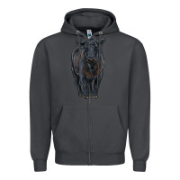 Smoke black angus cattle Zipper Hoodie - RanaPortraitStore