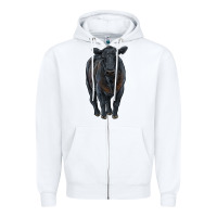 White black angus cattle Zipper Hoodie - RanaPortraitStore