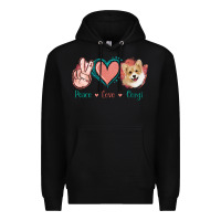 Black Peace Love Corgi Premium Hoodie - Jasminsmagicworld