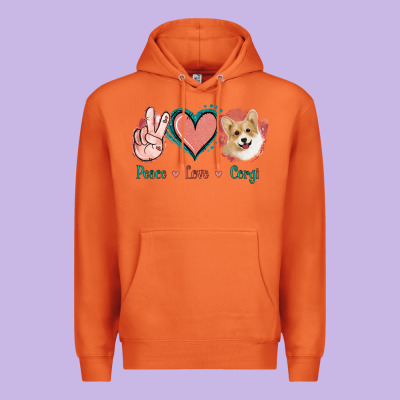 Peace Love Corgi Premium Hoodie Designed By Jasminsmagicworld
