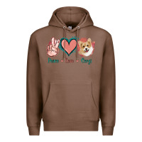 Chestnut Peace Love Corgi Premium Hoodie - Jasminsmagicworld