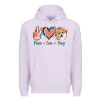 Lilac Peace Love Corgi Premium Hoodie - Jasminsmagicworld