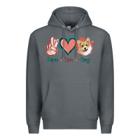 Rock Peace Love Corgi Premium Hoodie - Jasminsmagicworld