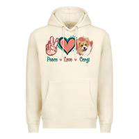 Sandshell Peace Love Corgi Premium Hoodie - Jasminsmagicworld