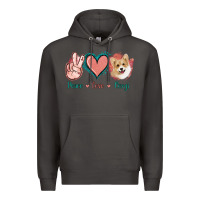 Smoke Peace Love Corgi Premium Hoodie - Jasminsmagicworld