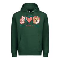 Sports Green Peace Love Corgi Premium Hoodie - Jasminsmagicworld