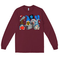 Burgundy mri gnomes Long Sleeve Tee - Zillion Design Studio