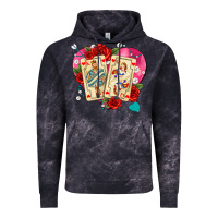 Cloud Black playing cards roses and pearls Vintage Hoodie - AdoDesignShop