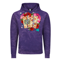 Cloud Purple playing cards roses and pearls Vintage Hoodie - AdoDesignShop