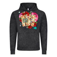 Vintage Black playing cards roses and pearls Vintage Hoodie - AdoDesignShop