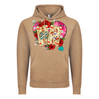 Vintage Coffee playing cards roses and pearls Vintage Hoodie - AdoDesignShop