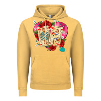 Vintage Mustard playing cards roses and pearls Vintage Hoodie - AdoDesignShop