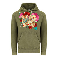 Vintage Olive playing cards roses and pearls Vintage Hoodie - AdoDesignShop