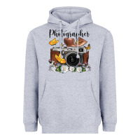 Heather Grey photographer floral butterfly film roll vintage camera Heavyweight Hoodie - FaDigitalArtStudio