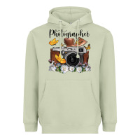 Matcha photographer floral butterfly film roll vintage camera Heavyweight Hoodie - FaDigitalArtStudio