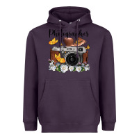 Plum photographer floral butterfly film roll vintage camera Heavyweight Hoodie - FaDigitalArtStudio