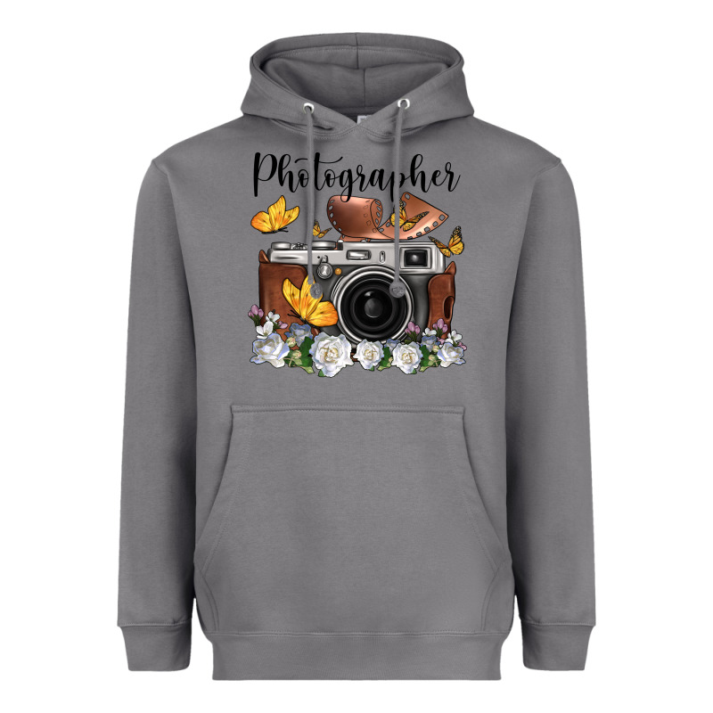 Photographer Floral Butterfly Film Roll Vintage Camera Heavyweight Hoodie by FaDigitalArtStudio | Teevron