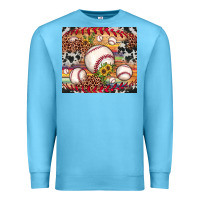 Ocean Blue baseball leopard cowhide sunflower Premium Sweatshirt - JahusDesignShop