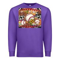 Purple baseball leopard cowhide sunflower Premium Sweatshirt - JahusDesignShop