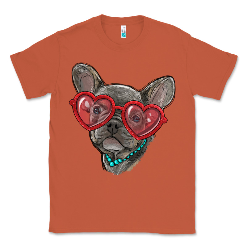 French Bulldog With Love Glasses Classic Tee by RanaPortraitStore | Teevron