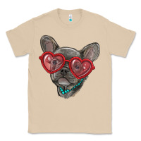 Mushroom french bulldog with love glasses Classic Tee - RanaPortraitStore