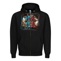 Black baseball mama with leopard Zipper Hoodie - Zillion Design Studio