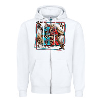 White baseball mama with leopard Zipper Hoodie - Zillion Design Studio