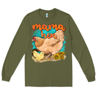 Army Green mama hen with sunflowers Long Sleeve Tee - texasbilliewilder