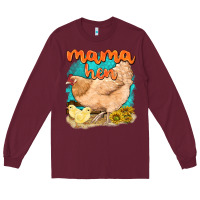 Burgundy mama hen with sunflowers Long Sleeve Tee - texasbilliewilder