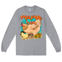Heather Grey mama hen with sunflowers Long Sleeve Tee - texasbilliewilder