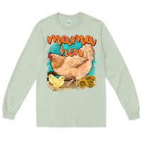 Matcha mama hen with sunflowers Long Sleeve Tee - texasbilliewilder