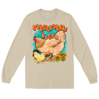 Mushroom mama hen with sunflowers Long Sleeve Tee - texasbilliewilder