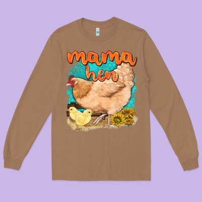 Long Sleeve Tee mama hen with sunflowers