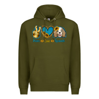Army Green Peace Love Cocker Spaniel Premium Hoodie - Jasminsmagicworld