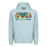 Blue Mist Peace Love Cocker Spaniel Premium Hoodie - Jasminsmagicworld