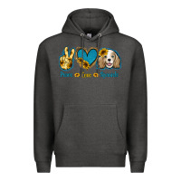Charcoal Heather Peace Love Cocker Spaniel Premium Hoodie - Jasminsmagicworld