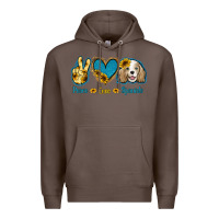 Coffee Peace Love Cocker Spaniel Premium Hoodie - Jasminsmagicworld