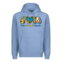 Colony Blue Peace Love Cocker Spaniel Premium Hoodie - Jasminsmagicworld