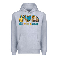 Heather Grey Peace Love Cocker Spaniel Premium Hoodie - Jasminsmagicworld