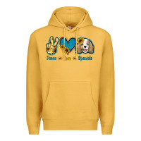 Mustard Peace Love Cocker Spaniel Premium Hoodie - Jasminsmagicworld