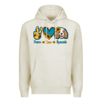 Oatmeal Heather Peace Love Cocker Spaniel Premium Hoodie - Jasminsmagicworld